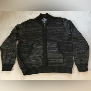 American Rag Black and Gray Zip Up Sweater Size X-LARGE
